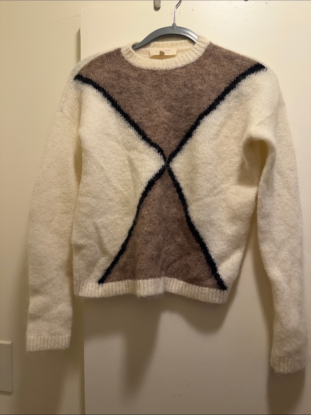 Sezane Pull Quentin Sweater - Ecru/Taupe/Noir